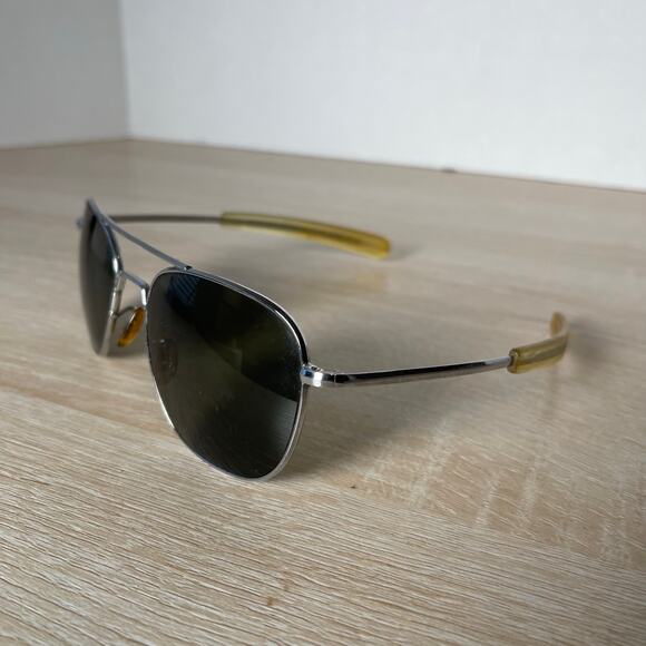 Randolph Engineering Aviator Sunglasses 5 1/2 Chrome READ 61-20 USA - Picture 3 of 10